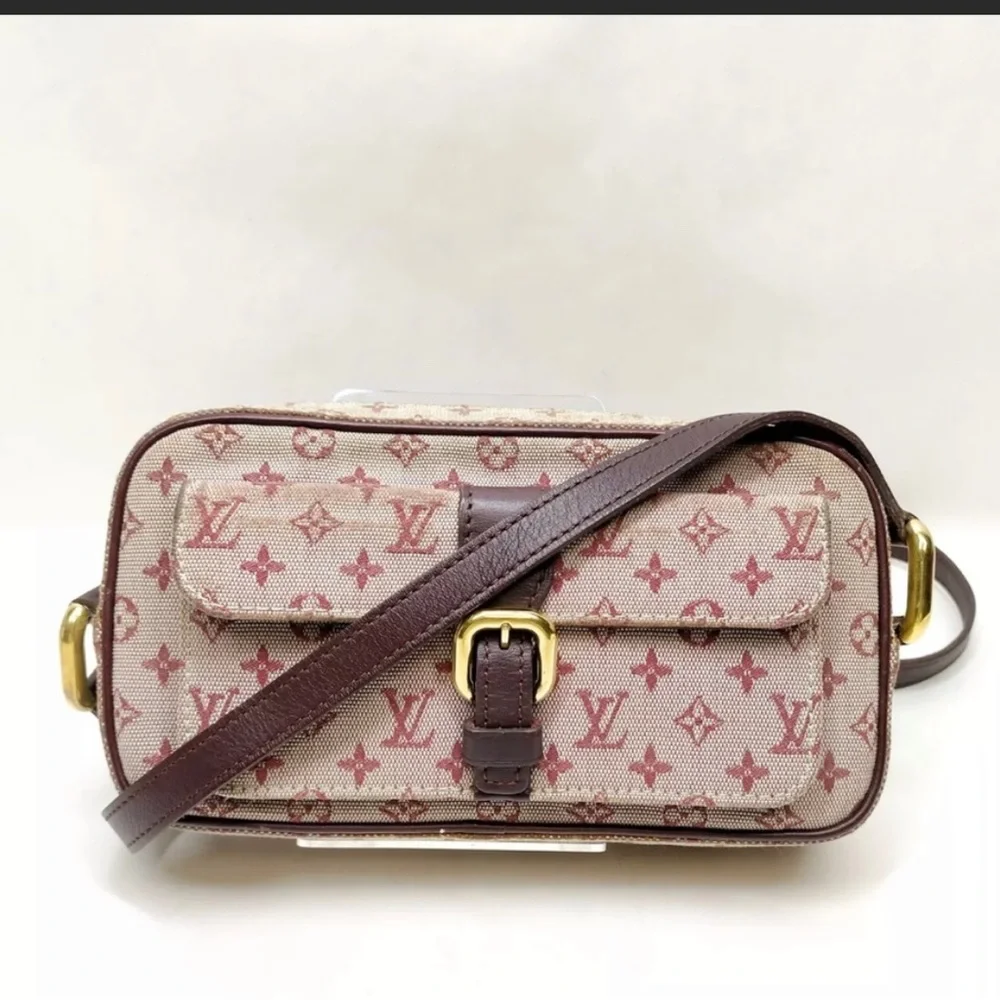 Authentic Louis Vuitton LV Shoulder Bag Juliette Red Monogram Minilin - Picture 10 of 15